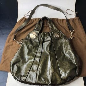 Gucci Hysteria Shiny Crinkled Patent Leather Hobo